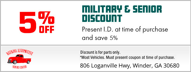 5% Discount for Military and Seniors